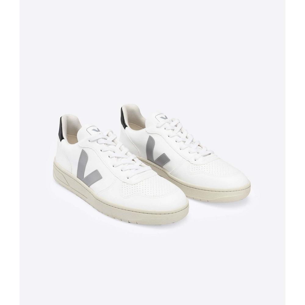 Men's Veja V-10 CWL WHITE OXFORD Sneakers White/Grey/Black | ZA 327BEX